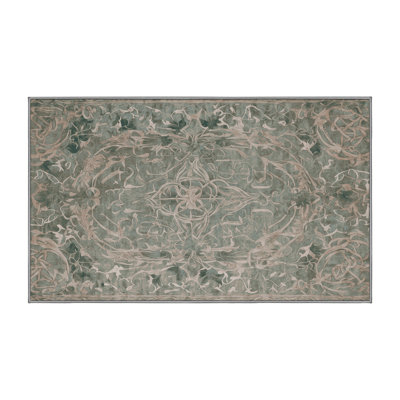 Machine Washable Gray Area Rug GSIX03697