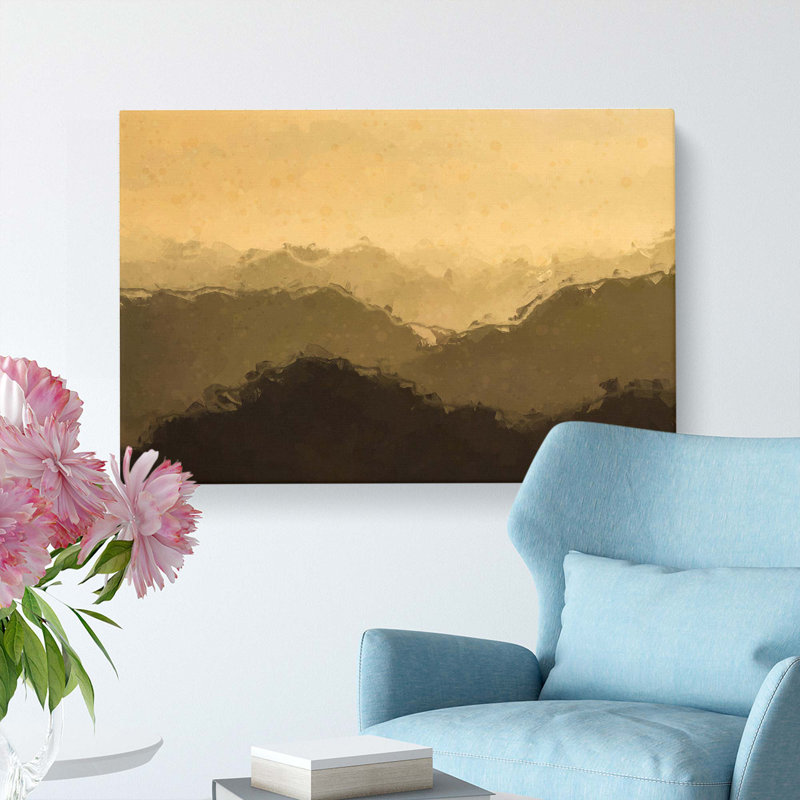 Layers Of Mountain In Abstract - Wrapped Canvas Print, 50cm H x 76cm W x 3cm D