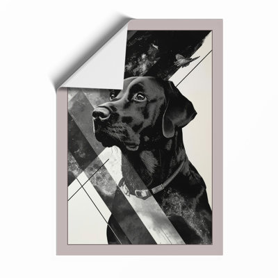 Dog and Geometry Modern - Framed Print