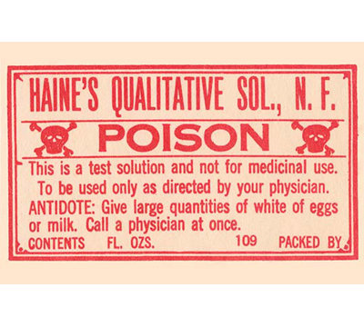 " Haine's Qualitative Solution, N.F. - Poison "