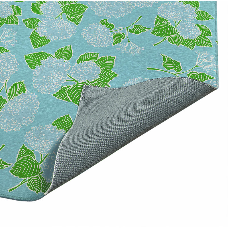 Tapis décoratif Hydrangea, Rectangulaire 8 pi x 10 pi