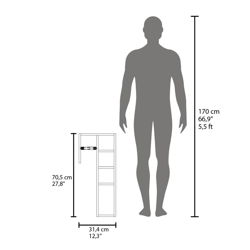 Freestanding Toilet Paper Cabinet With Slim Vertical Design And Storage Compartment, White