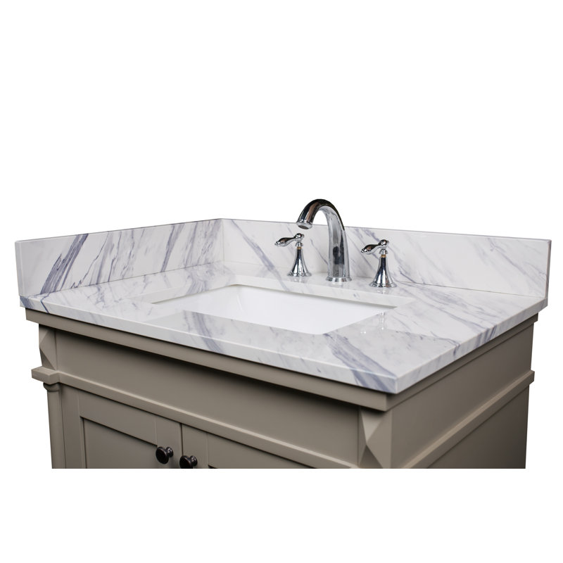 Comptoir de meuble-lavabo simple de 31 po poli avec lavabo