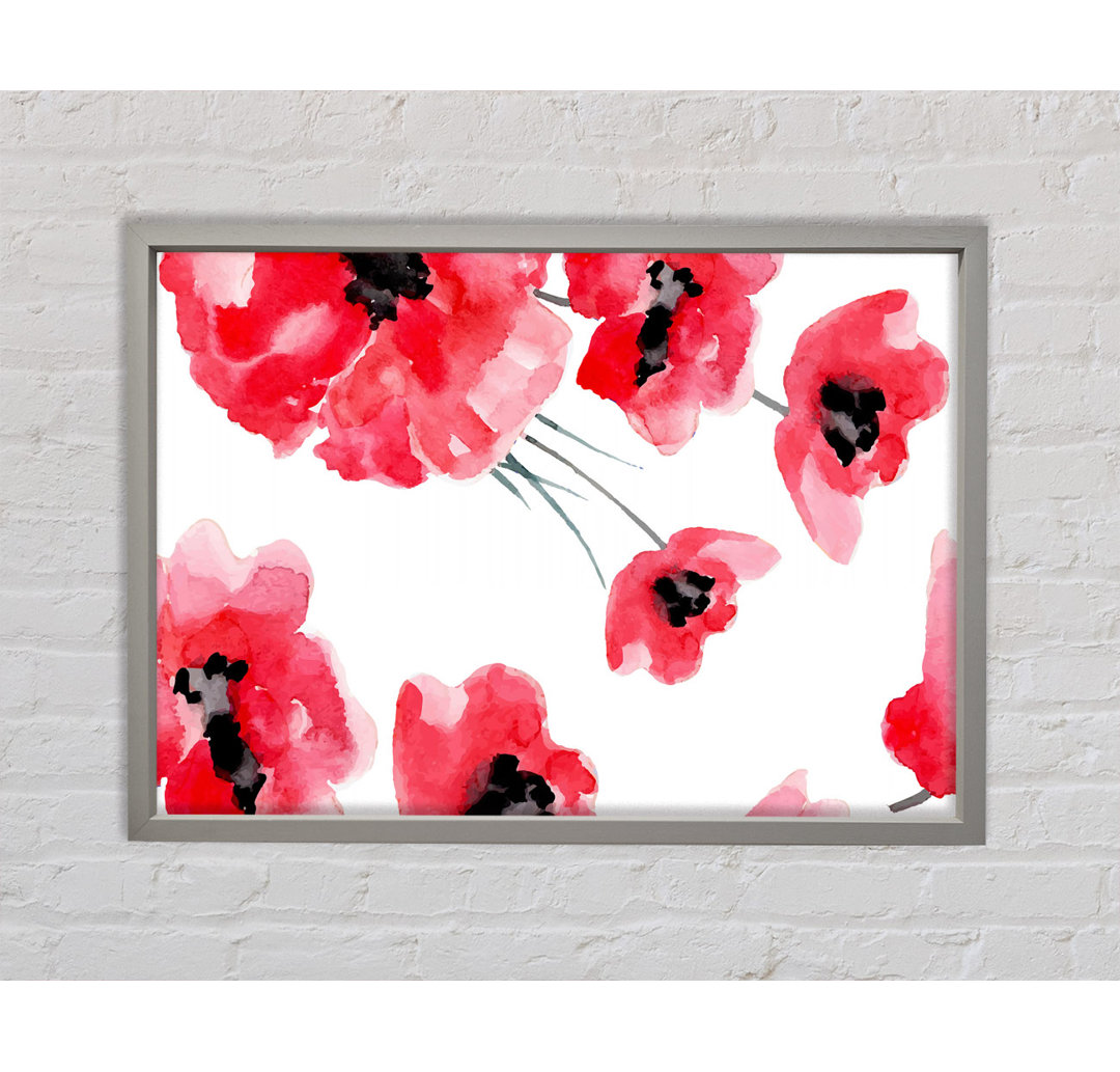 Just Poppies - Einzelner Bilderrahmen Kunstdrucke auf Leinwand