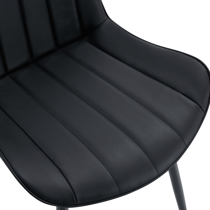 Chaise de salle à manger en cuir synthétique Four Four, Black