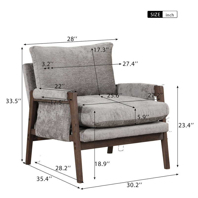 Fauteuil d'appoint en velours, Velours gris