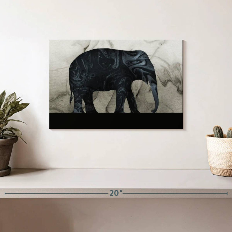Silhouette d'éléphant Brampt, H 8 po x l 12 po