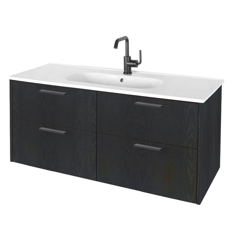 Aquatre 48'' L Bathroom Sink, Gloss White, One Centered Hole