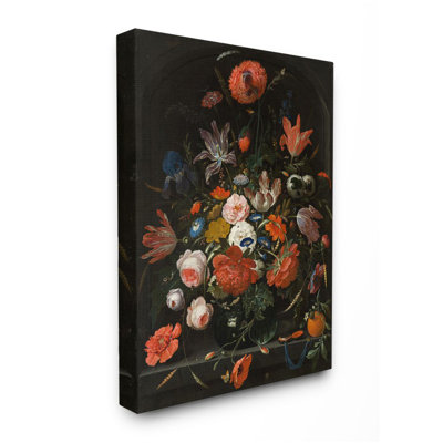 «Coral Florals over Dark Bouquet and Gothic Arch» par Ziwei Li - impression d'art graphique