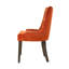 Ensemble de 2 chaises de salle à manger rembourrées en velours orange et chêne vieilli-1316850202