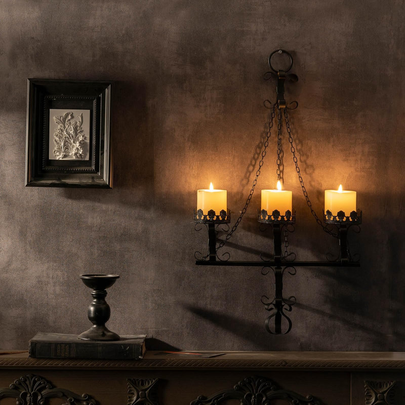 Wall Candle Sconces,3 Iron Candelabra