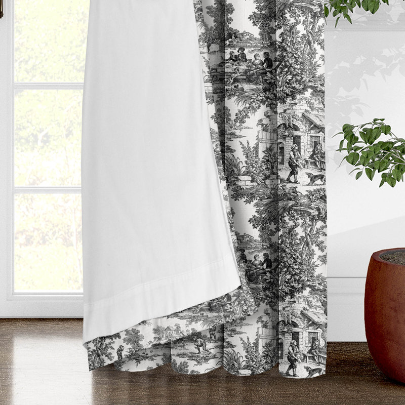 Paire de rideaux Au Village Toile, L 20 po x L 132 po, Ébène