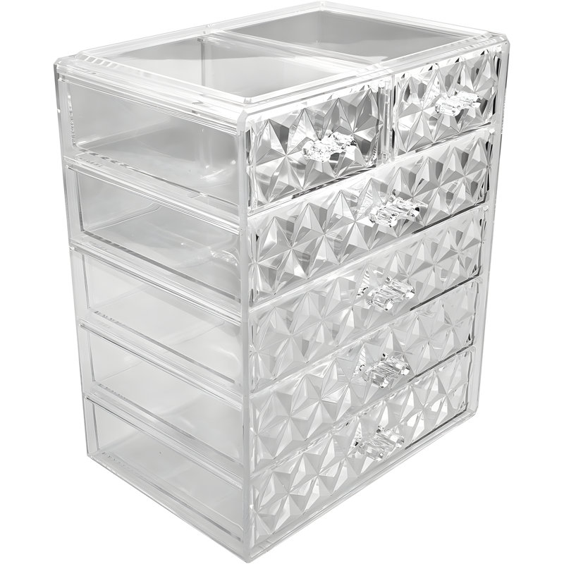 Organisateur de maquillage en acrylique avec tiroirs - Étui de rangement transparent pour maquillage, bijoux et accessoires de beauté - Coiffeuse, salle de bain, dortoir, organisateur de bureau - Présentoir spacieux et élégant