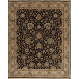 Cote D’Azure Hand Knotted Wool Area Rug in Black
