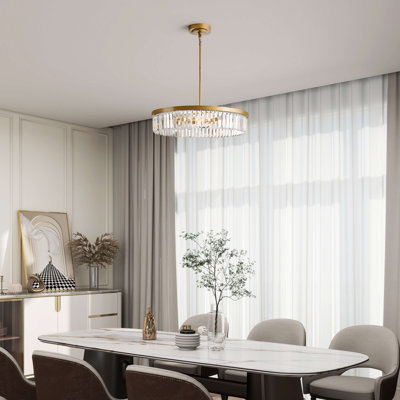 Lustre tambour en cristal 6 lumières Eva