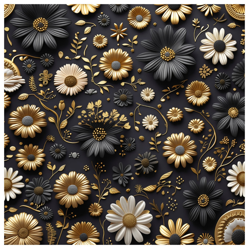 Papier peint floral sur toile - Décoration murale d'art en plusieurs tailles, 16 x 16 pouces