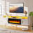 Alazik Floating TV Stand with 36" Electric Fireplace-1003175833