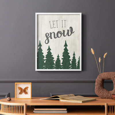 Let It Snow Forest Framed Print - Solid Wood