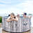 RELXTIME Inflatable Hot Tub 5 To 7 Person Round Hottub,Portable Outdoor Air Jet Spa 71'' X 71'' with Energy-saving Insulation Cover, 130 Bubble Massage Nozzles, 2 Filter Cartridges, 1 Floor Mats