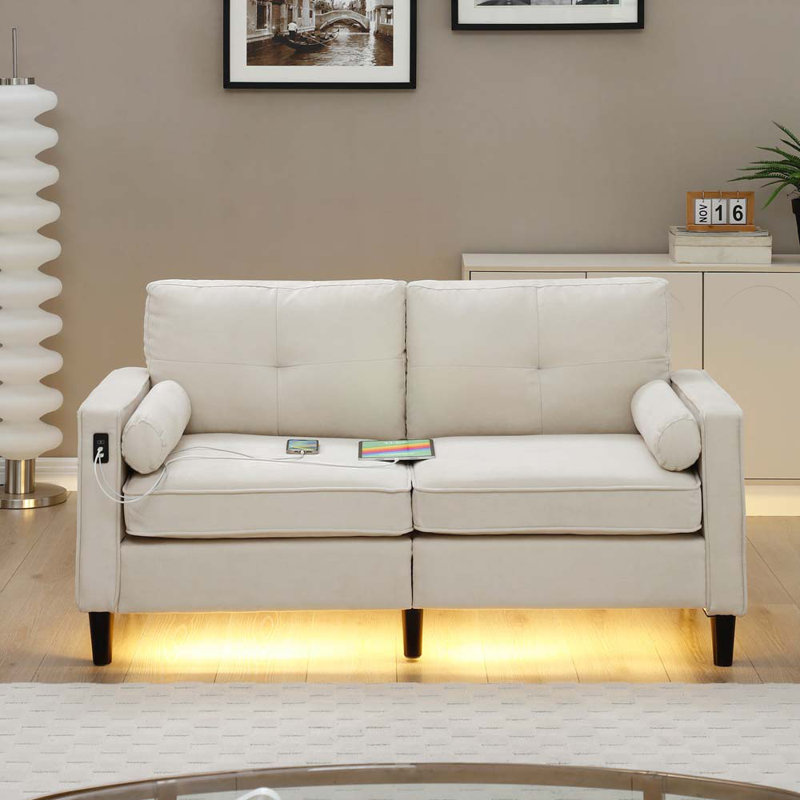 Kaia 57.89'' Upholstered Sofa, Beige