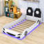 Lit plateforme simple Katerinne Design élégant de voiture de course avec lumières DEL, dossier rembourré-815559245