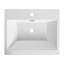 Évier en résine 24 po pour salle de bain, blanc brillant, mettant en valeur une performance brillante durable