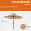 Parasol solaire de patio à 3 niveaux 10 pi avec 32 lumières DEL, parasol d'extérieur avec bouton poussoir inclinable et manivelle-1398255407