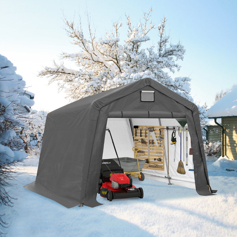 10 Ft. W x 10 Ft. D Metal Portable Storage Shed, 10 Ft. W x 10 Ft. D