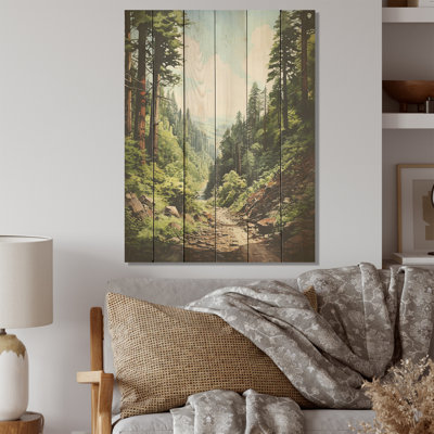 «Majestic Giants Pine Tree I», art mural sur bois de séquoia sur bois de pin naturel