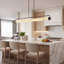 Luminaire suspendu pour îlot de cuisine à DEL moderne et minimaliste