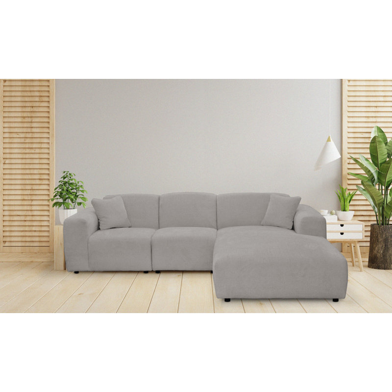 4 Seater Corner Sofa , Right Hand Facing, Light Grey