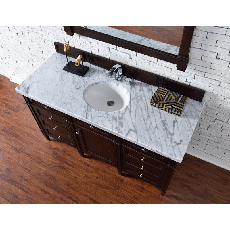 Brittany 60'' W Single Bathroom Vanity Base, Burnished Mahogany