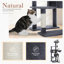 Tour à chat 60,62 pouces à plusieurs niveaux pour chats d'intérieur avec poteau à griffes recouvert de sisal, condo pour chat confortable, perchoir supérieur rembourré pour chats d'intérieur-677276918