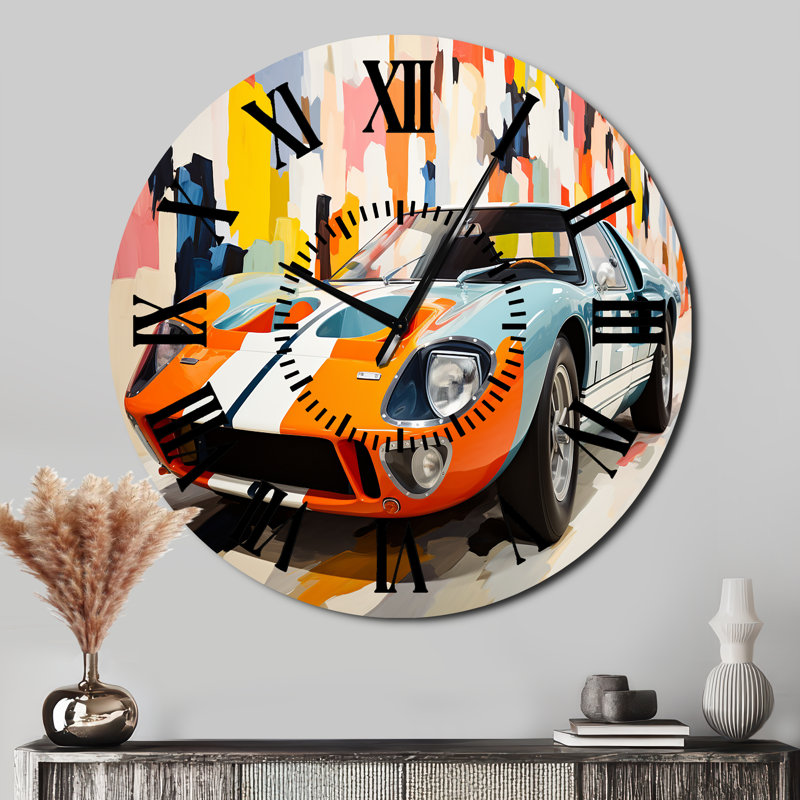 Horloge murale orange orange, Surdimensionné