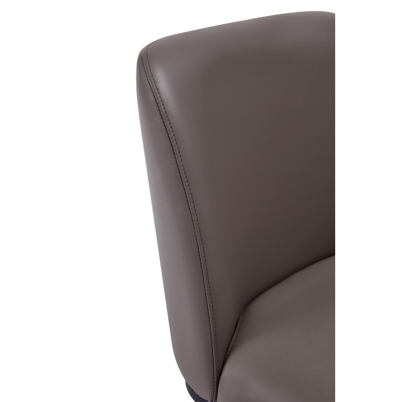 Serena Upholstered Solid Back Side Chair, Gray, 1