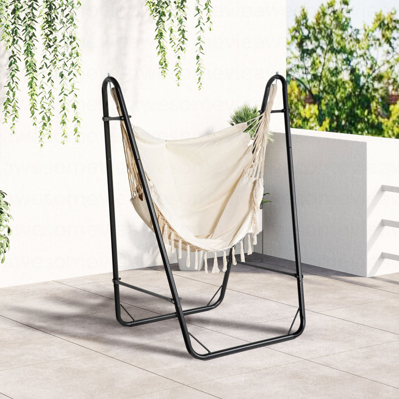 Chaise de hamac pour l'extérieur avec support en U Outsunny, Noir