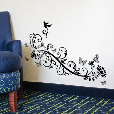 Birds Vine Floral Wall Sticker