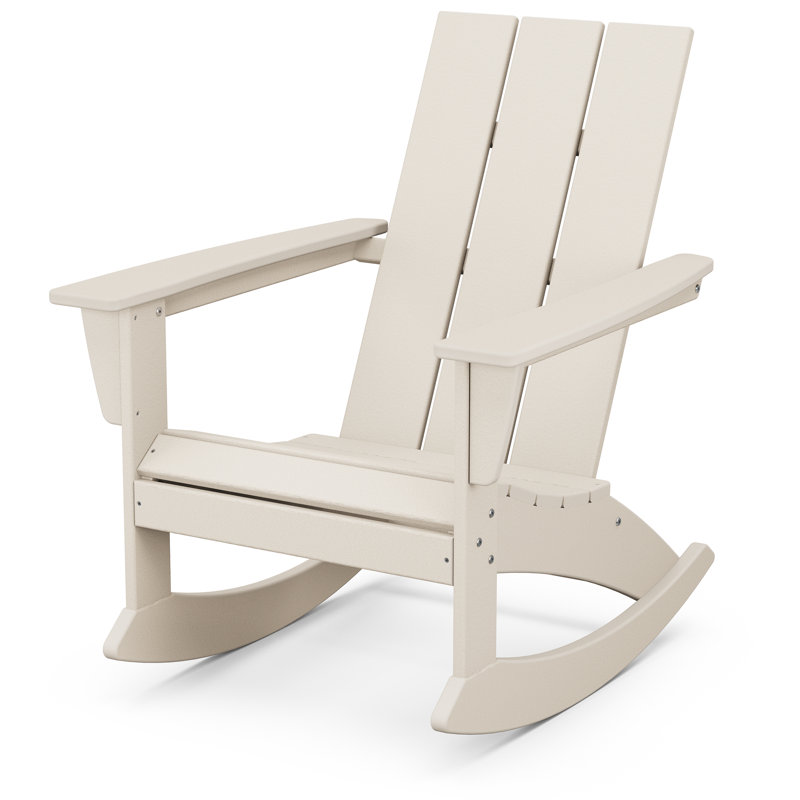 POLYWOOD Modern Adirondack Rocking Chair, Sand
