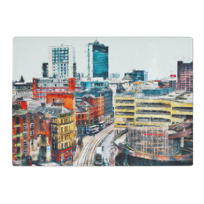 Tempered Glass the Manchester Skyline Chopping Board