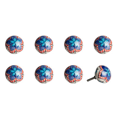 Hand Painted 1 1/2" Diameter Mushroom Knob