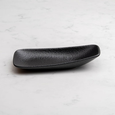 Assiette rectangulaire en porcelaine de qualité supérieure | Noir | Va au micro-ondes et au lave-vaisselle