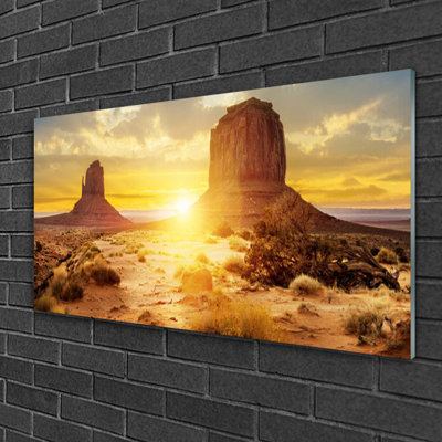 Landscape Desert Sun - No Frame Print on Glass