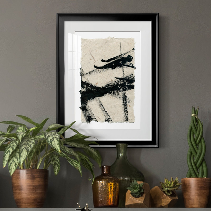 «Lines Crossed II», peinture sur toile encadrée, Noir, H 22,5 po x l 30,5 po x P 1,5 po