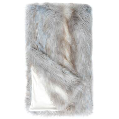 JAYLEY White Long Mongolian Fur Scarf