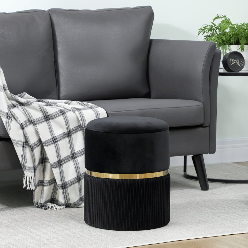 36cm Wide Standard Ottoman, Black