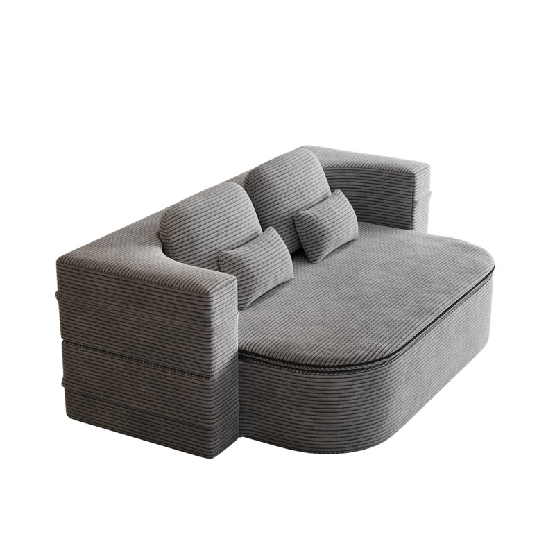 Canapé-lit pliable et convertible en mousse 75 po 2-en-1 Boneless de Boneless, Gris