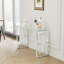 Console avec pieds en acier inoxydable et plateau en verre - Design moderne pour espace de vie et transparence