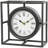 Metal Geometric Decorative Clock Mantel Clock With Open Square Frame, Tabletop Clock 9" X 4" X 9", Black