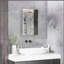 Armoire à pharmacie encastrée avec miroir, armoire de salle de bain à fixation murale avec porte simple et tablettes de rangement