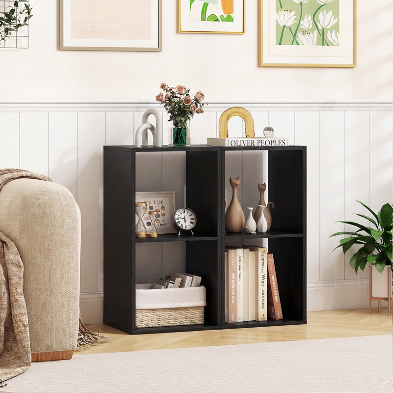 69cm H x 35cm W Cube Bookcase, Black